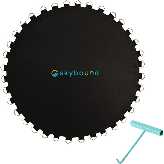 Replacement Trampoline Mat, Fits 14Ft Frames W/Spring Tool and Durable V-Rings, Bounce Safely with Extra Rows of Stitching - Jumping Mat for 14Ft round Trampoline - Fit 72, 88, and 96 Springs