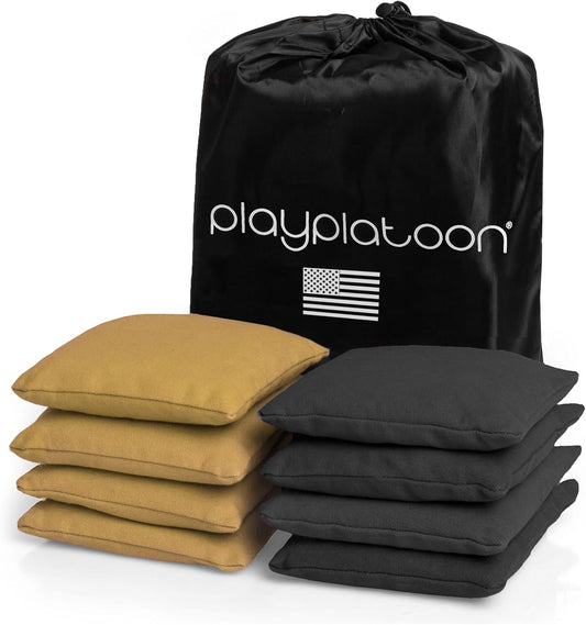 Premium Weather Resistant Duckcloth Cornhole Bags - Set of 8 Bean Bags for Corn Hole Game - Regulation Size & Weight